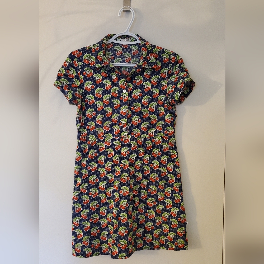 Button up Cherry print dress